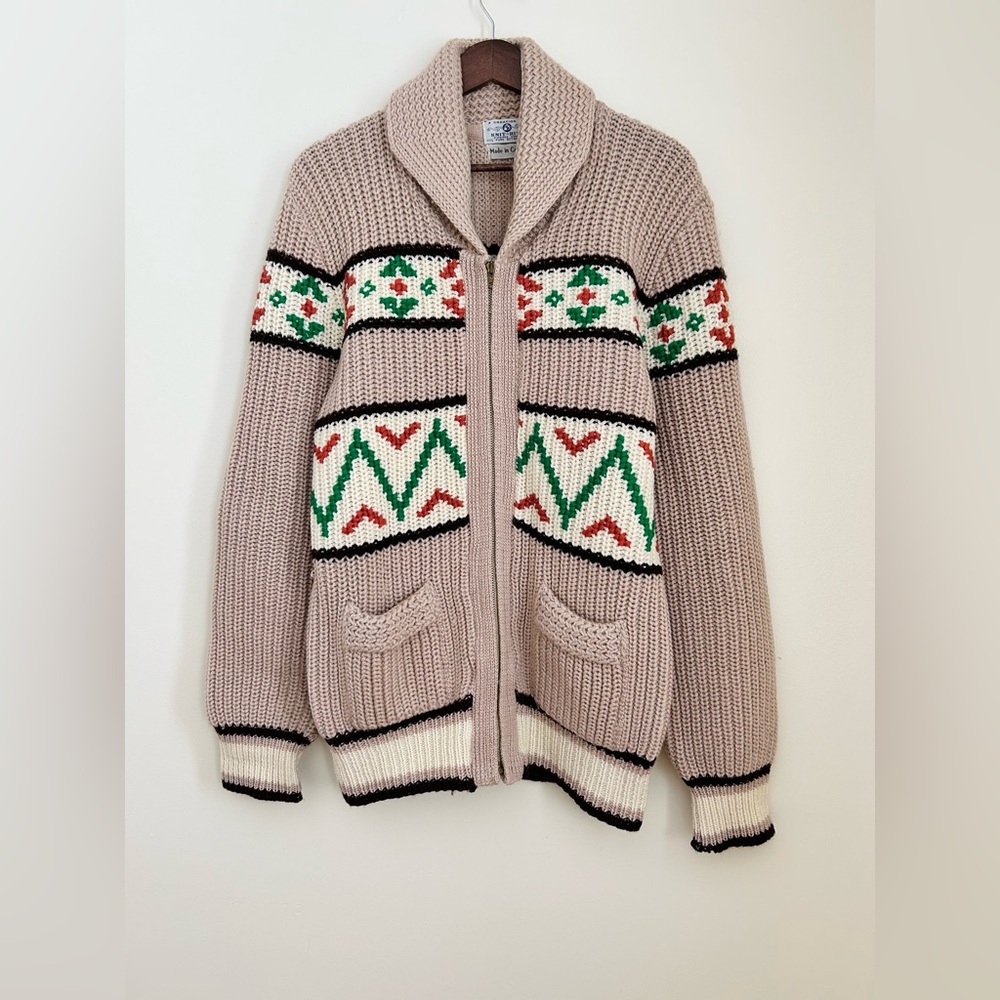 VINTAGE 70s Knit Rite Cowichan Wool Sweater